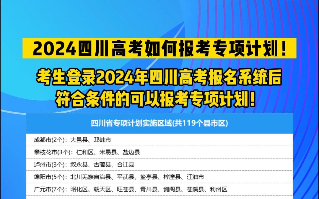 2024四川高考如何报考专项计划!哔哩哔哩bilibili