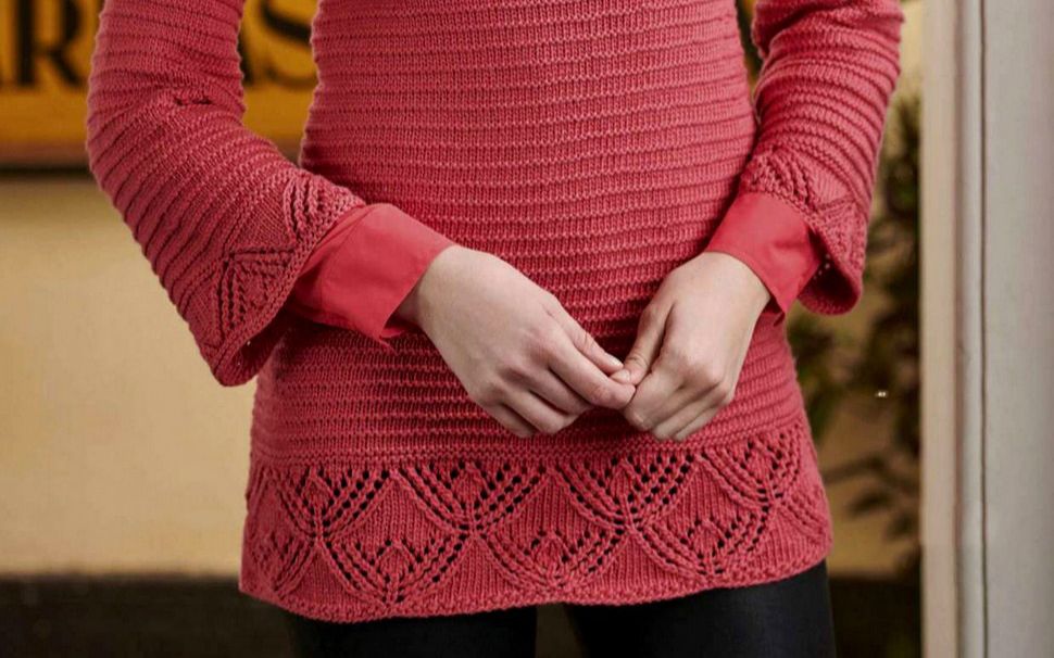 【轻描编织】简洁漂亮的袖口和下摆花样,像盛开的花朵,美美的_哔哩