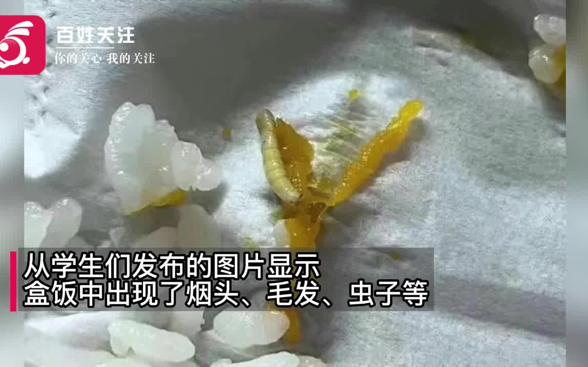 学校隔离盒饭出现烟头和虫子,配餐公司公开致歉哔哩哔哩bilibili