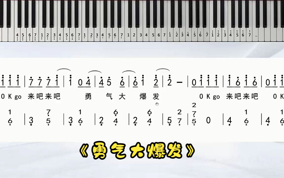 貝樂虎《勇氣大爆發》鋼琴雙手簡譜 獨奏譜