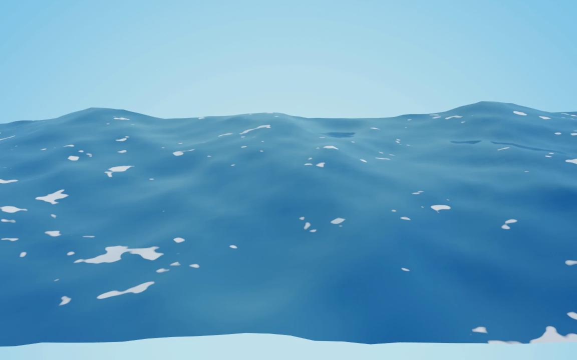 blender 卡通海面