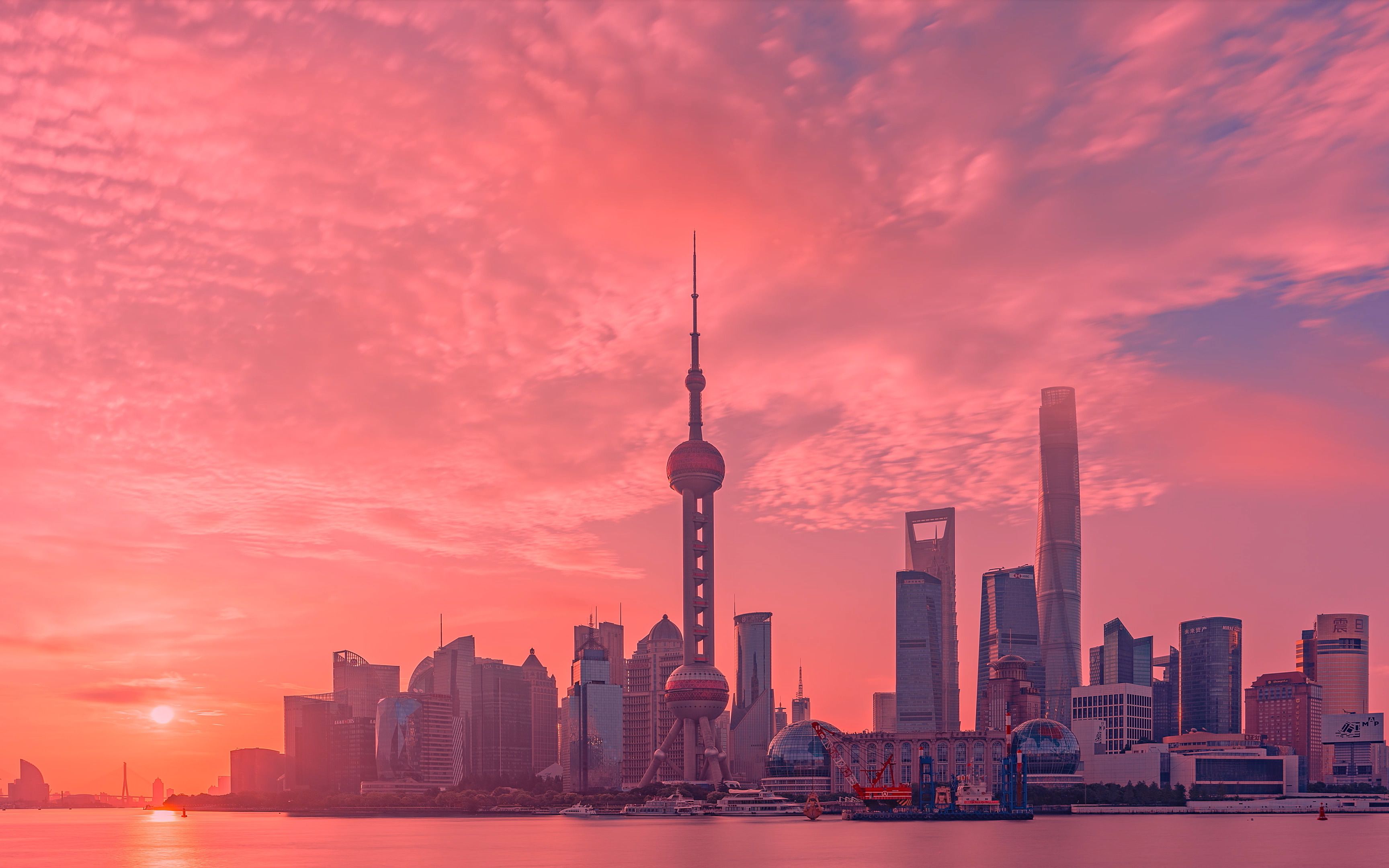 我的城市 #上海 #陆家嘴三件套 #朝霞 #日出 #视觉中国500px #延时