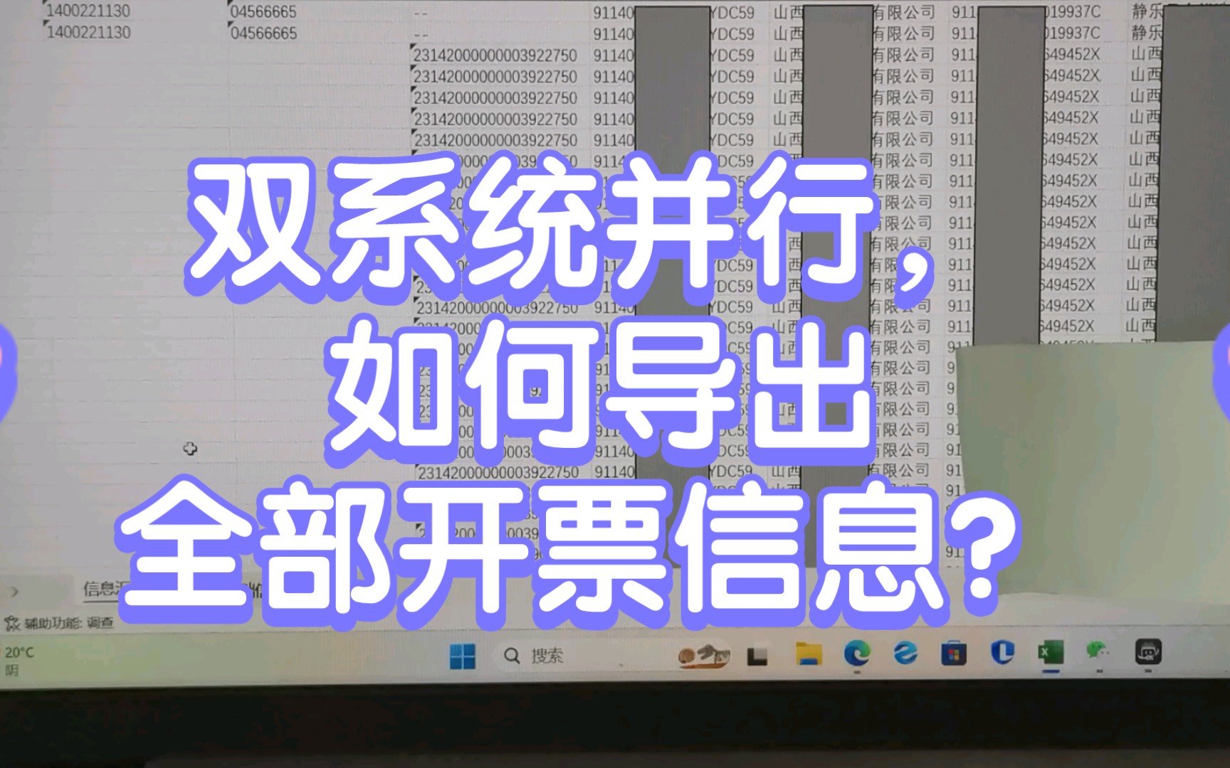 双系统并行,如何导出全部开票信息?哔哩哔哩bilibili