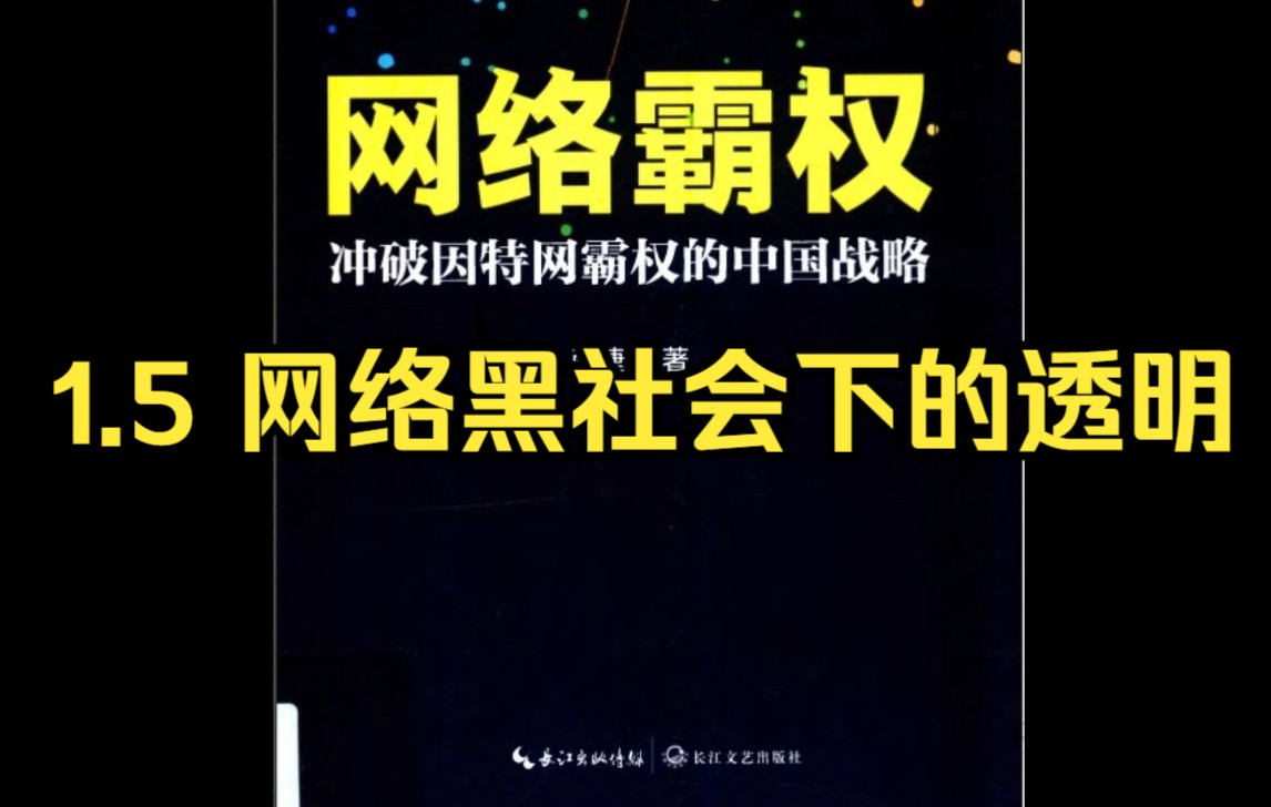 【有声书】《网络霸权》1.5 网络黑社会下的透明哔哩哔哩bilibili