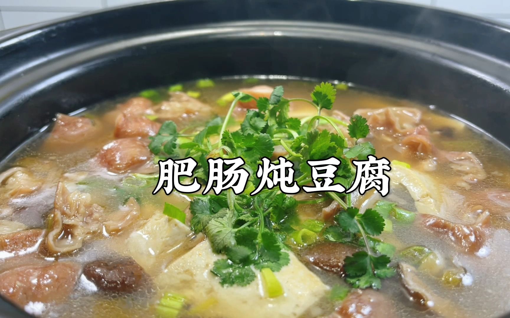 砂锅肥肠炖豆腐越炖越香,出锅香味四溢,看完又学会一道拿手菜哔哩哔哩bilibili