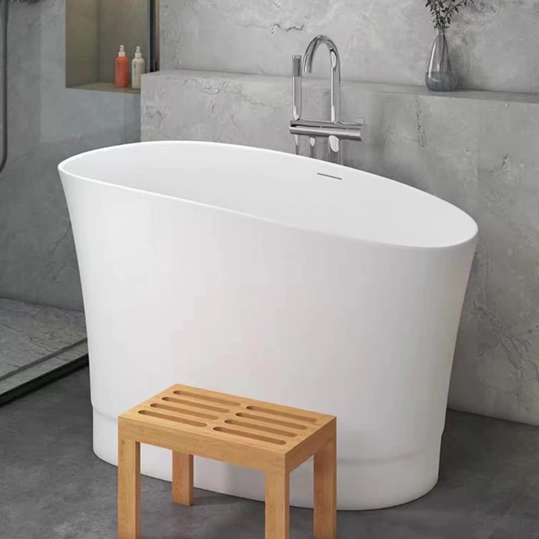 【100元券】小浴缸小户型人造石淋浴一体独立日式深泡迷你小型坐式