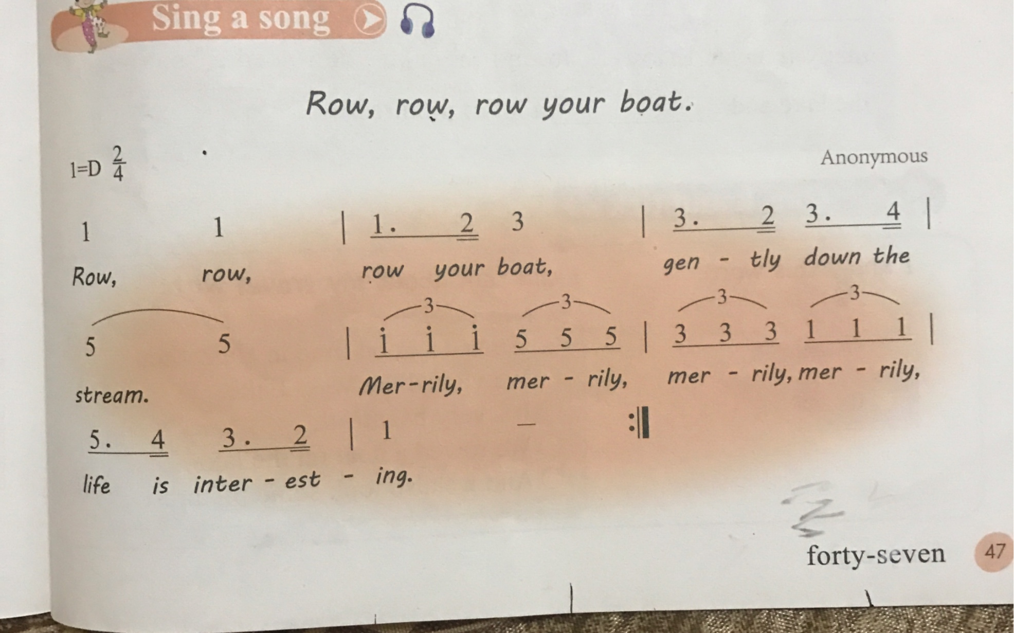 [图]英语书上惊现划船歌