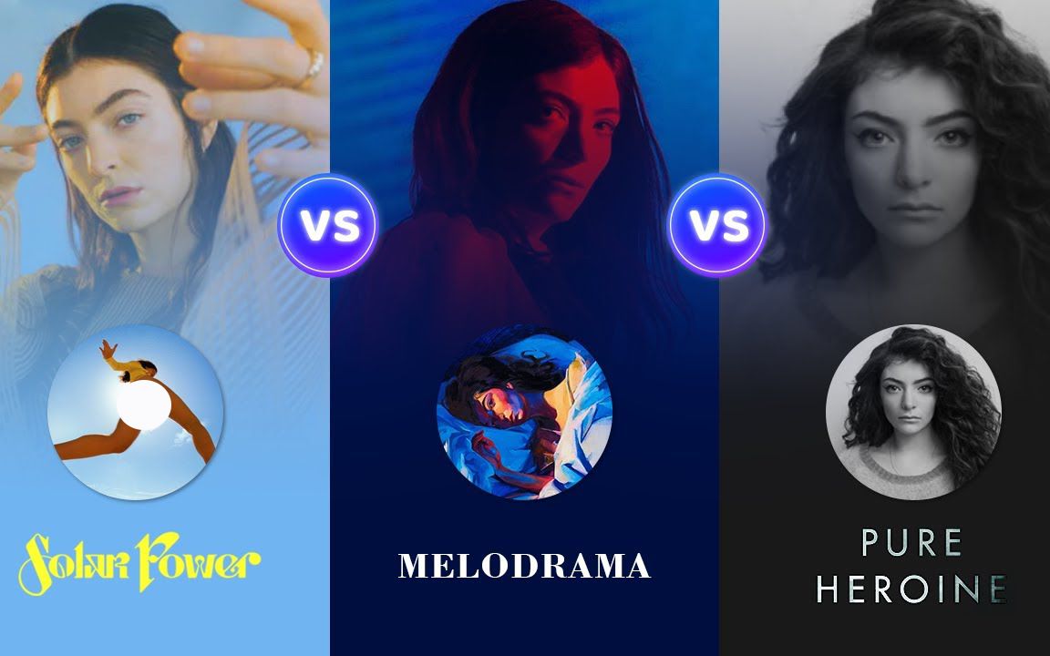 [图]Lorde | 洛德生涯3张专辑单曲综评 Solar Power vs Melodrama vs Pure Heroine by Musicart 专辑大战