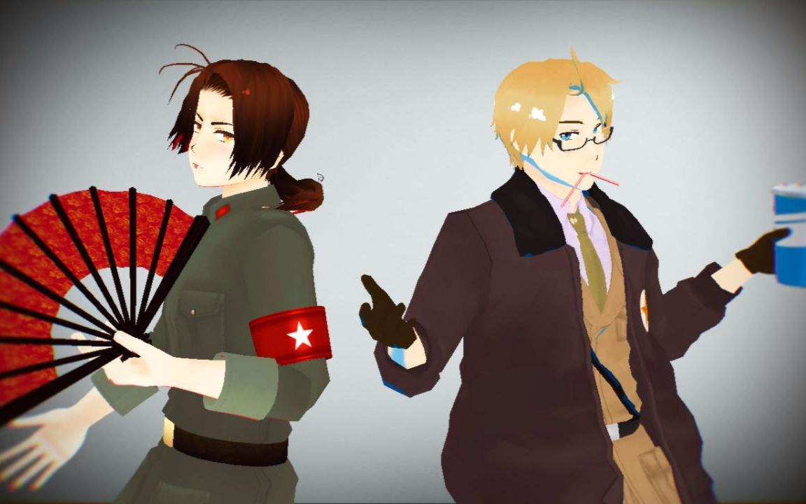 【aph/mmd】狂乱地跳舞吧 金钱组の脳浆炸裂ガール