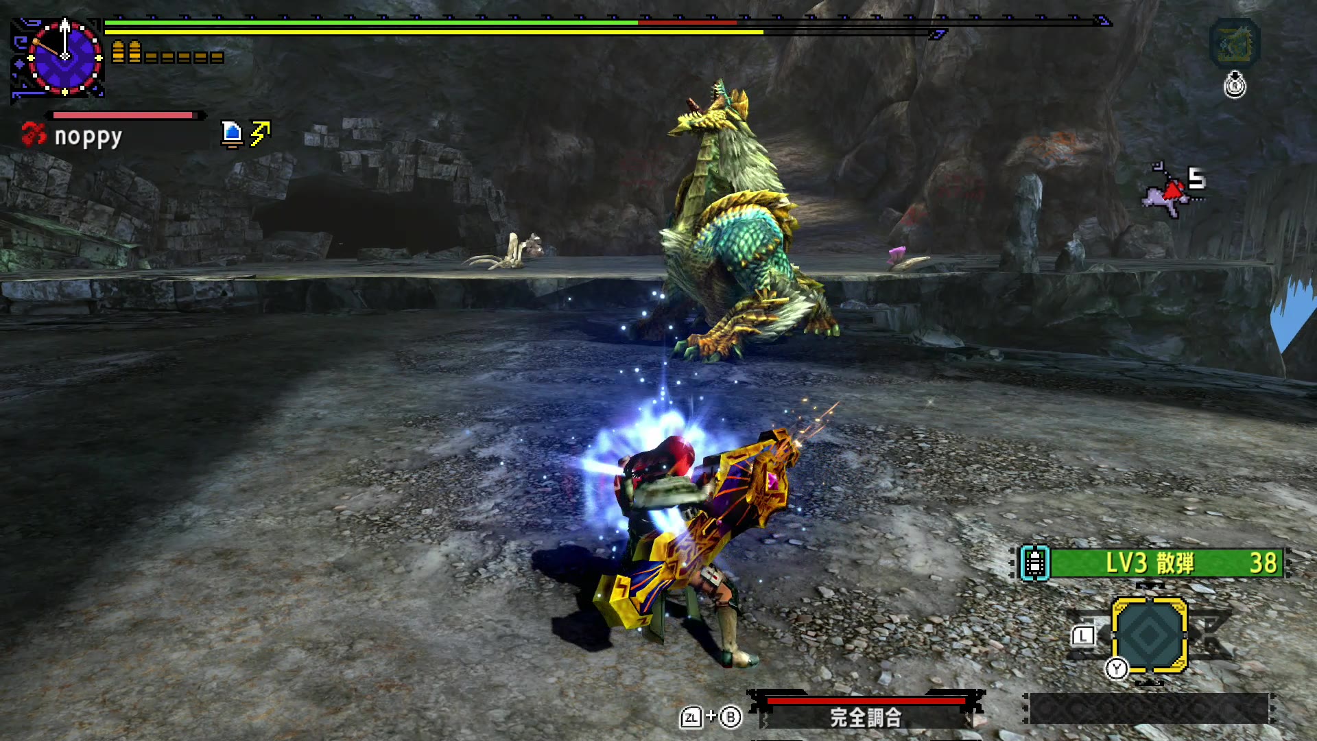 【mhxxns】★g3 雷狼龙 勇气散弾重弩 1分56秒