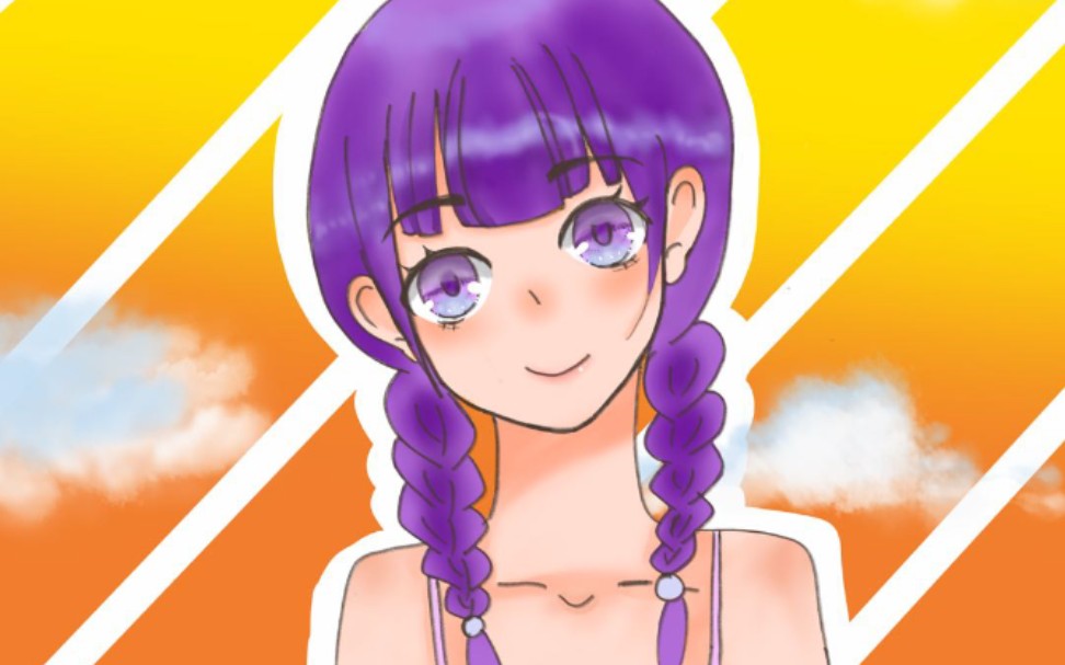 【procreate】今天画一个紫色头发的妹妹