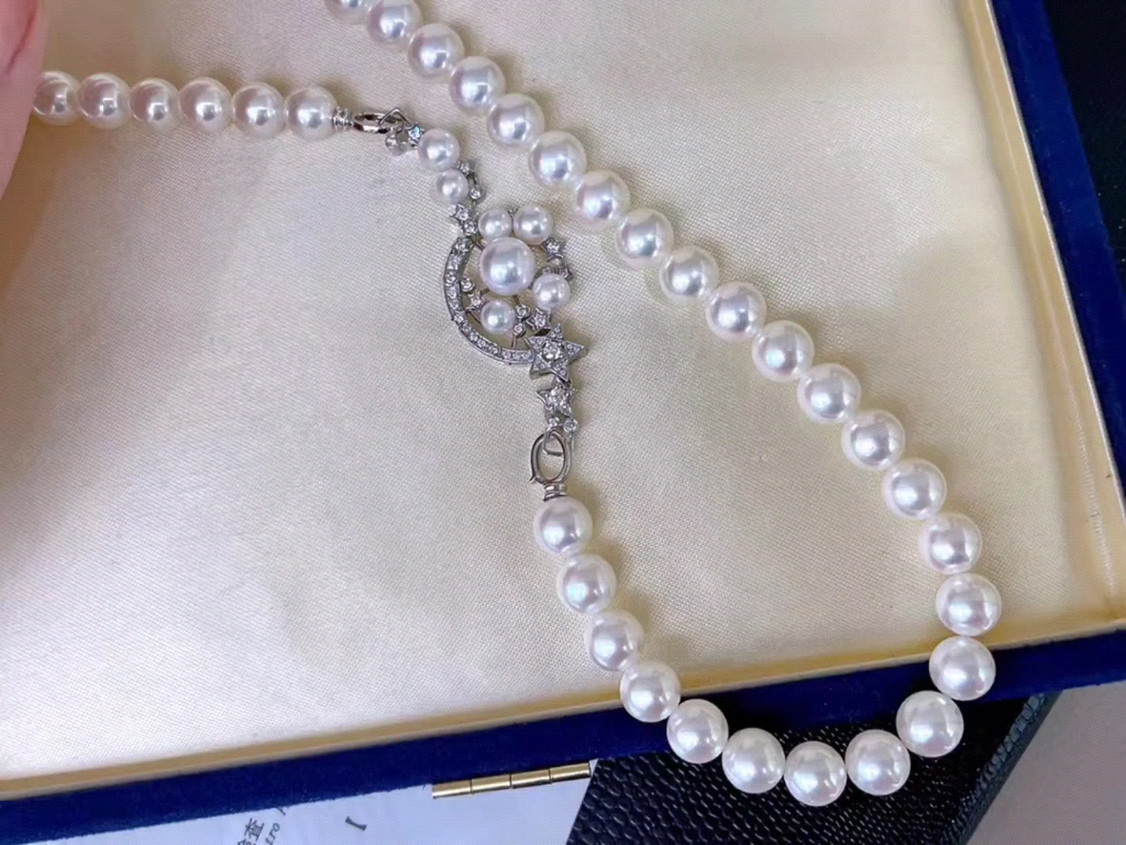 5-8mm akoya项链 mini小澳白即视感.正圆微微瑕 白亮高级色.