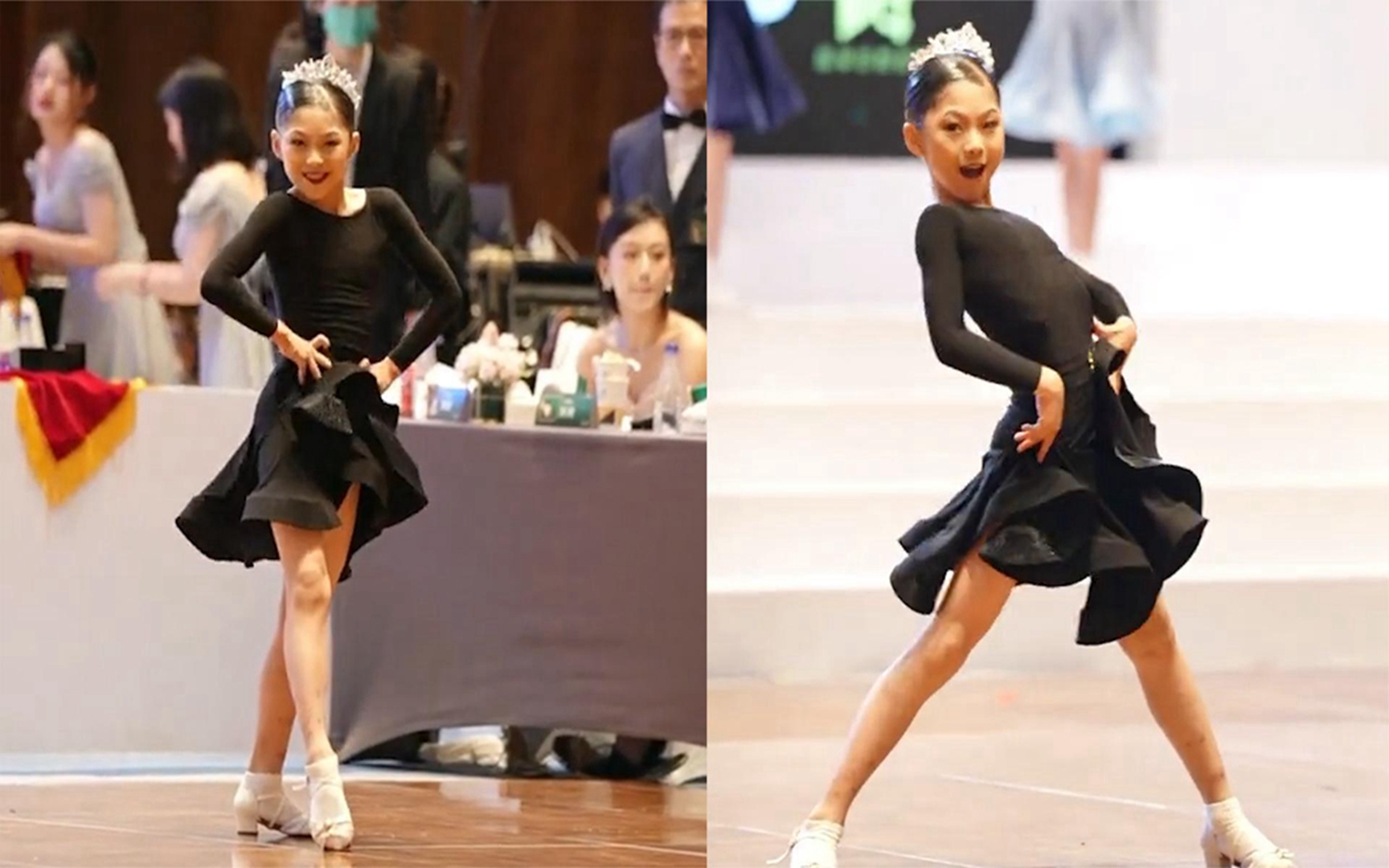 10岁女孩跳拉丁舞气场炸裂,扭胯甩胳膊比例逆天,评委表情是亮点