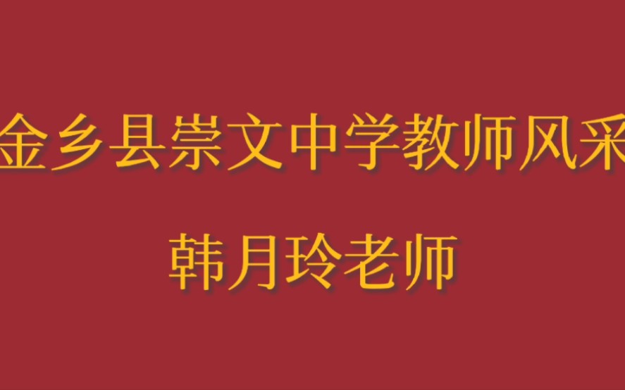 [图]金乡县崇文中学教师风采——韩月玲老师