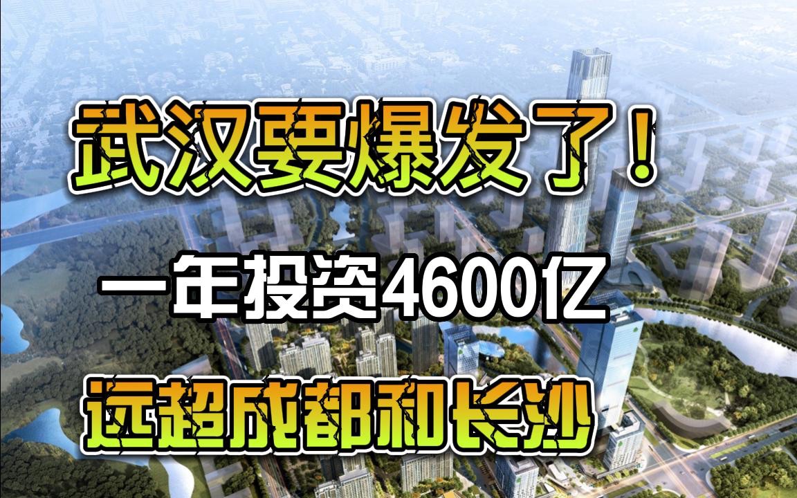 武汉要爆发了!一年投资4600亿,总投资4.5万亿,远超成都与长沙哔哩哔哩bilibili