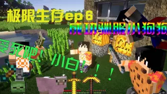 【浣麟】我的世界Minecraft极限生存ep6 干掉小白，驯服小狗狗！