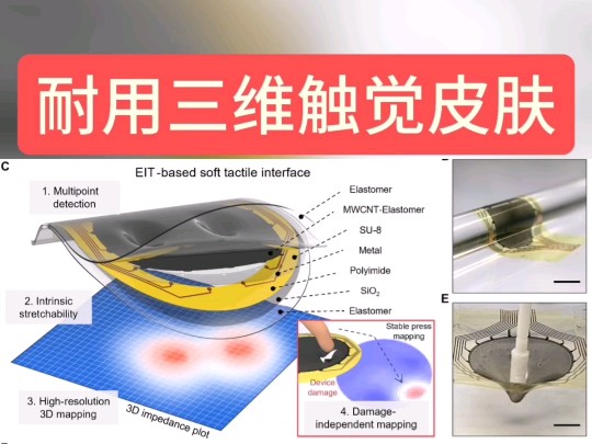 触感像人皮肤的三维触觉界面,柔薄极耐用,将丰富医疗、机器人等领域的人机交互.9/20韩国延世大学发布哔哩哔哩bilibili