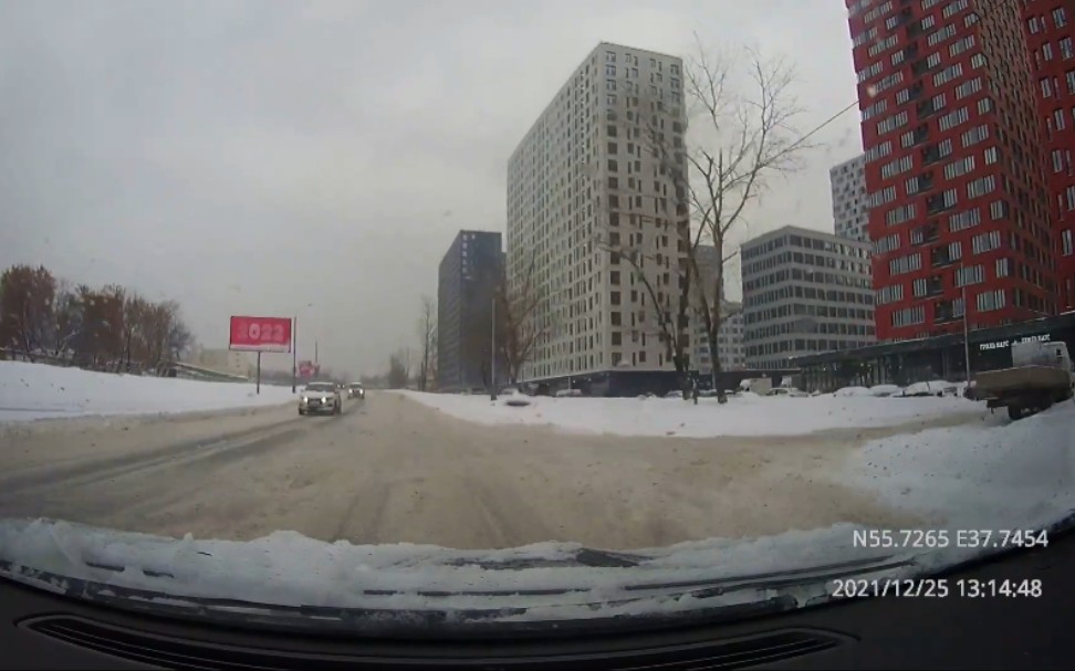 [图]驾驶在冬天的莫斯科（2021.12.25）- 俄罗斯街景 | Driving in Moscow city: Текстильщики - Лефортово