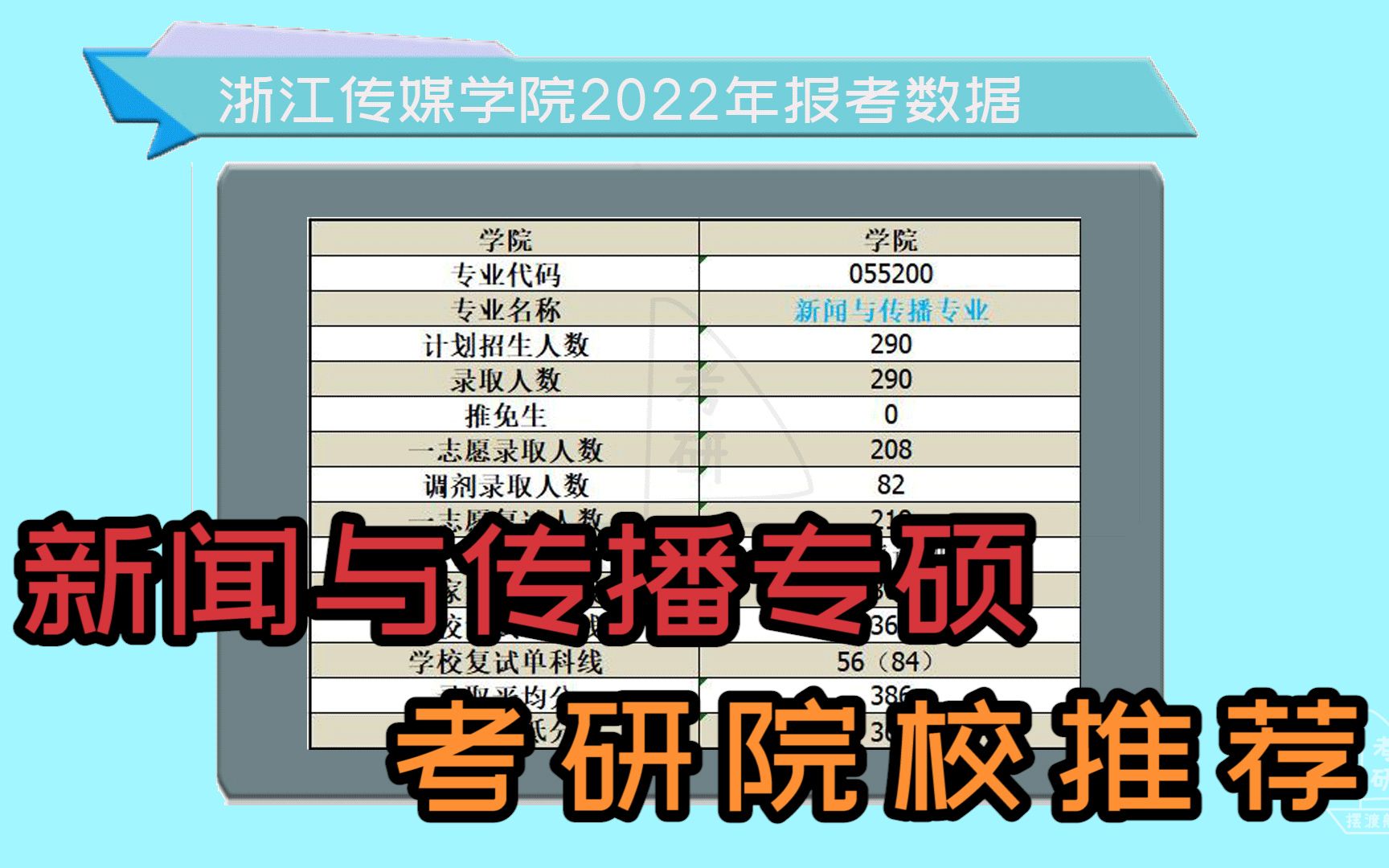 [图]【新闻与传播专硕】考研宝藏大学 双非院校推荐（浙江传媒学院）2022年考研数据