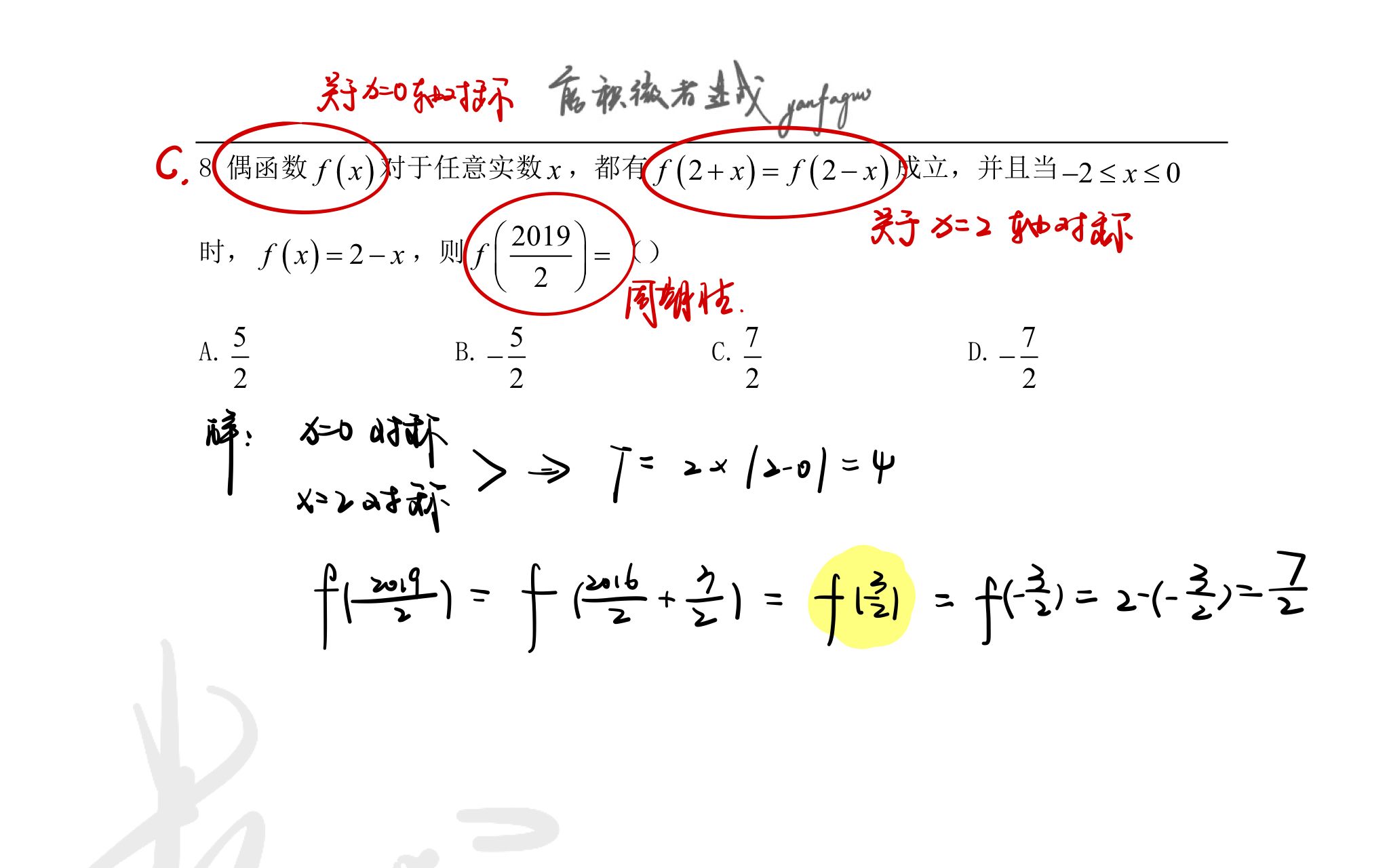 [图]双对称轴函数的周期性你掌握了吗