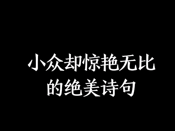 小众却惊艳无比的绝美诗句哔哩哔哩bilibili