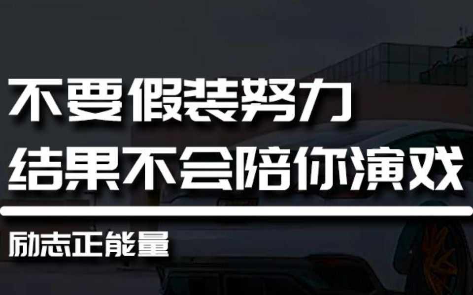 不要假装努力,结果不会陪你演戏