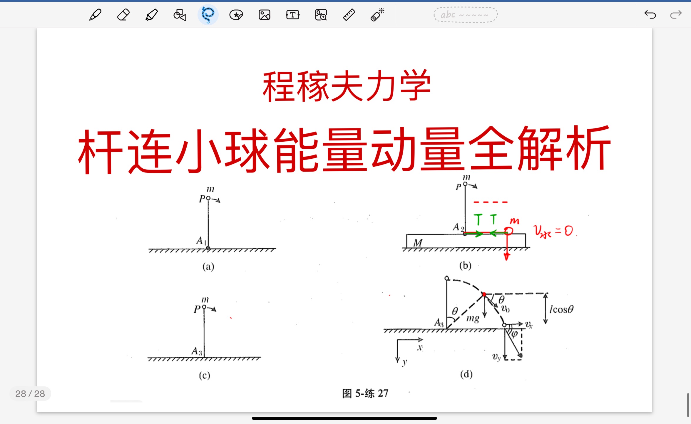 [图]程稼夫力学篇，杆连小球动量能量全解析