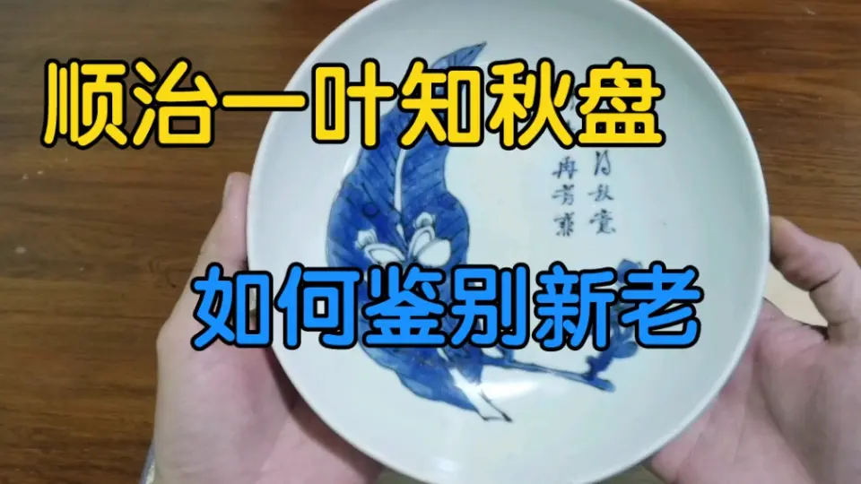 明清瓷器鉴定——清顺治青花秋叶盘如何鉴别新老_哔哩哔哩_bilibili