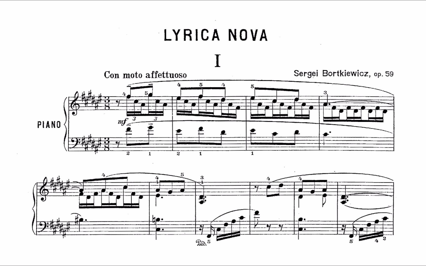 【钢琴】波特凯维茨  Lyrica Nova Op.59 Sergei Bortkiewicz  Lyrica Nova Op.59哔哩哔哩bilibili