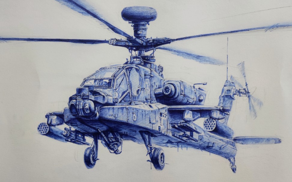 武装直升机画画图片图片