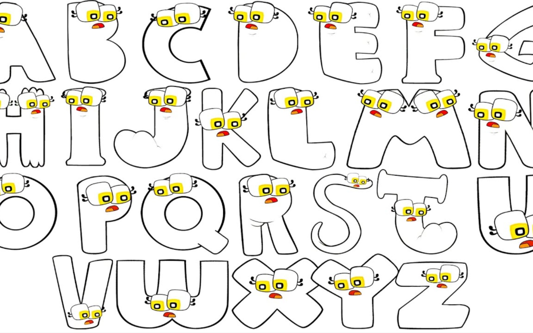 天线宝宝卡通字母人来了,挑战变成白色y,这也太可爱了!