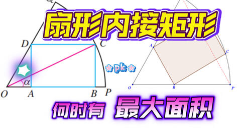 学三角函数肯定绕不过的问题扇形中的内接矩形何时面积最大 未知数wyt 哔哩哔哩