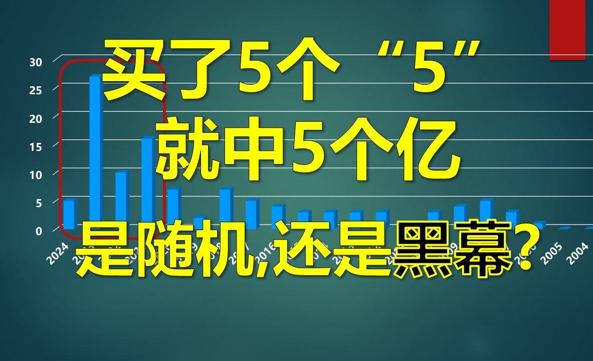 买了5个＂5＂,就中5个亿. 体育彩票有史以来的巨奖,是随机,还是黑幕?哔哩哔哩bilibili