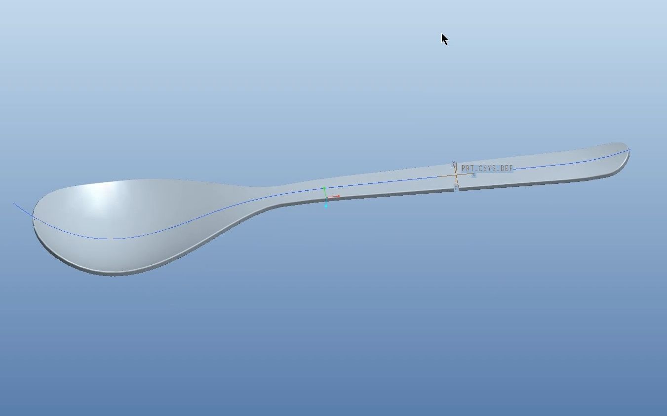 【Proe/Creo0032建模】简单的勺子画法哔哩哔哩bilibili