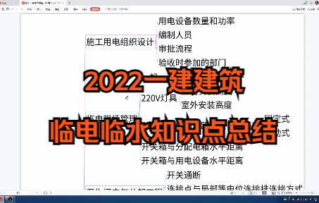 [图]一建建筑实务案例1105临时用电和用水-知识点总结