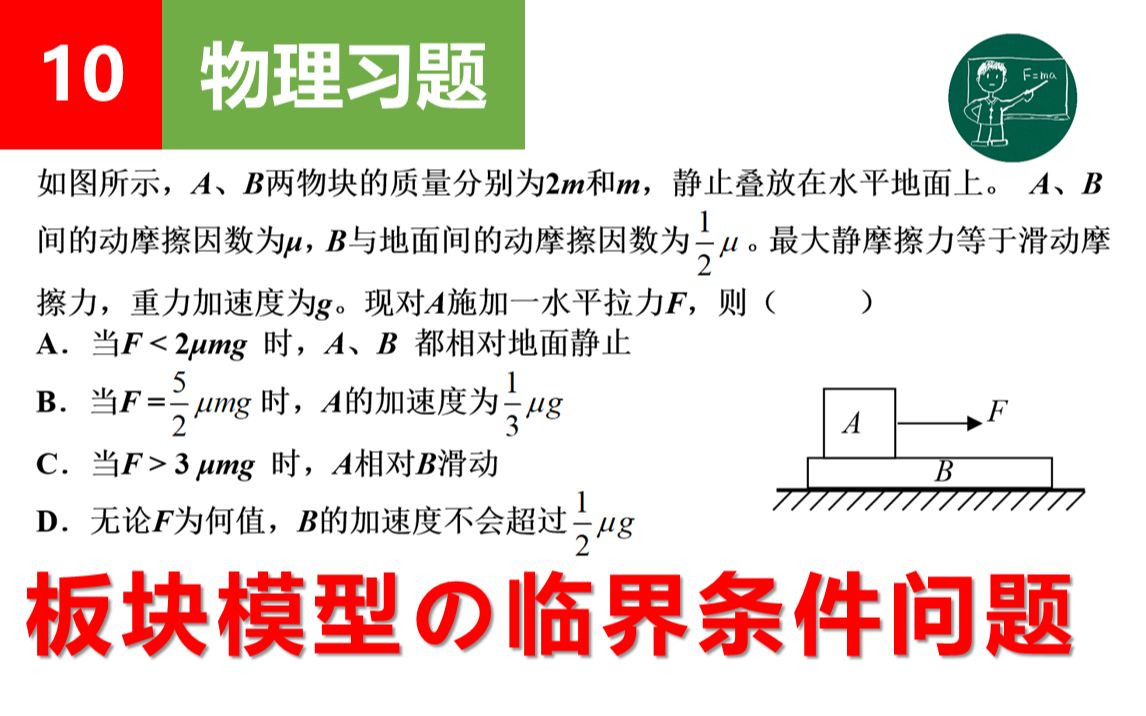 [图]【物理习题】10板块模型的临界条件问题