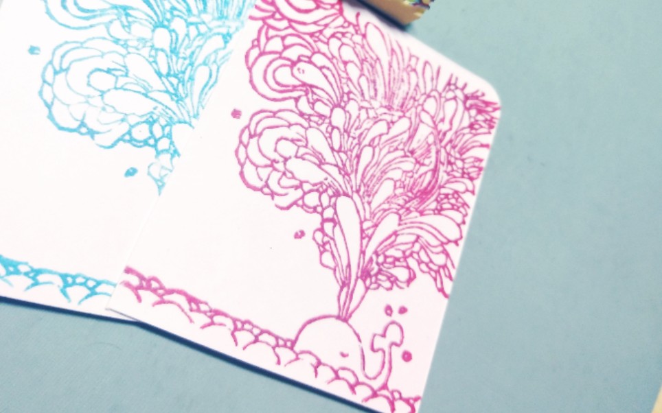 【橡皮章】"正在喷水的鲸鱼"