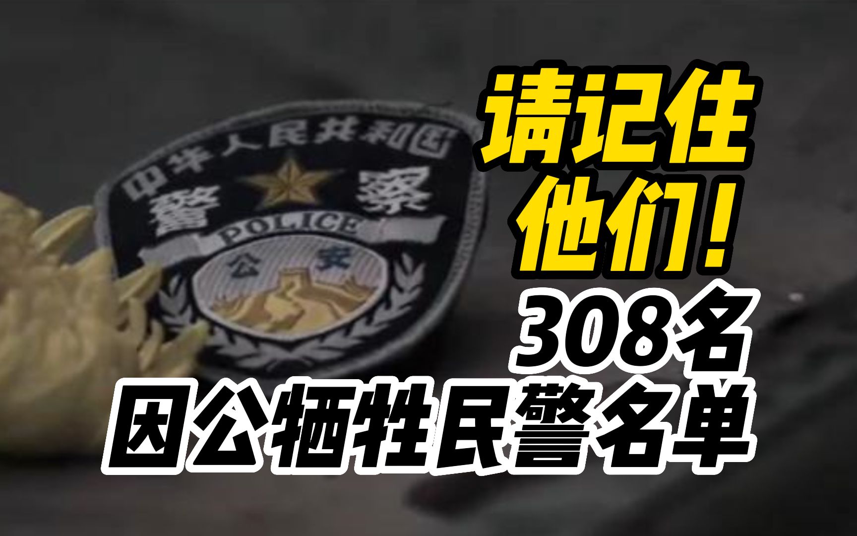 [图]请记住他们！308名因公牺牲民警名单公布，清明将至，致敬英雄