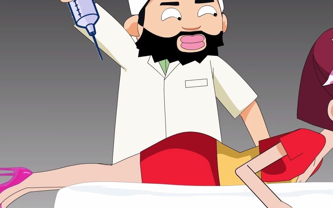 搞笑的打针场面