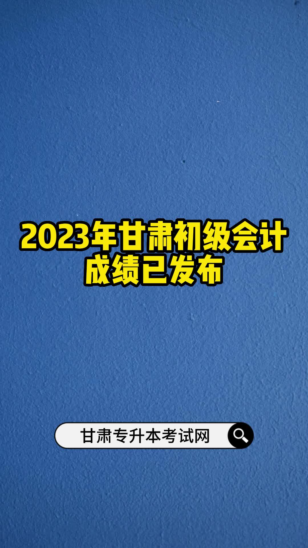 2023年甘肃初级会计成绩已发布哔哩哔哩bilibili