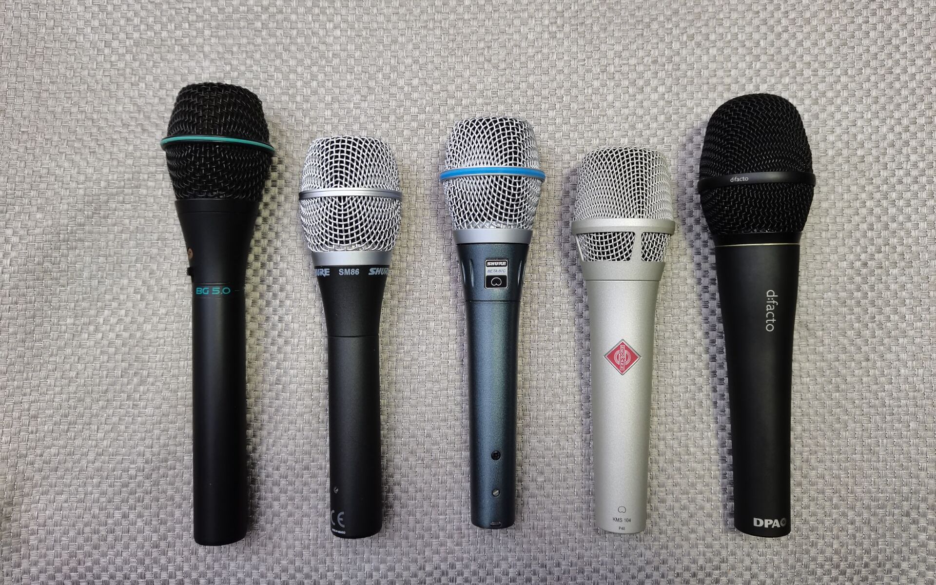 测试5款手持电容麦克风shure舒尔bg50shure舒尔sm86shure舒尔87c