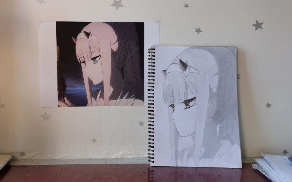 手绘画渣小学生画一只零二