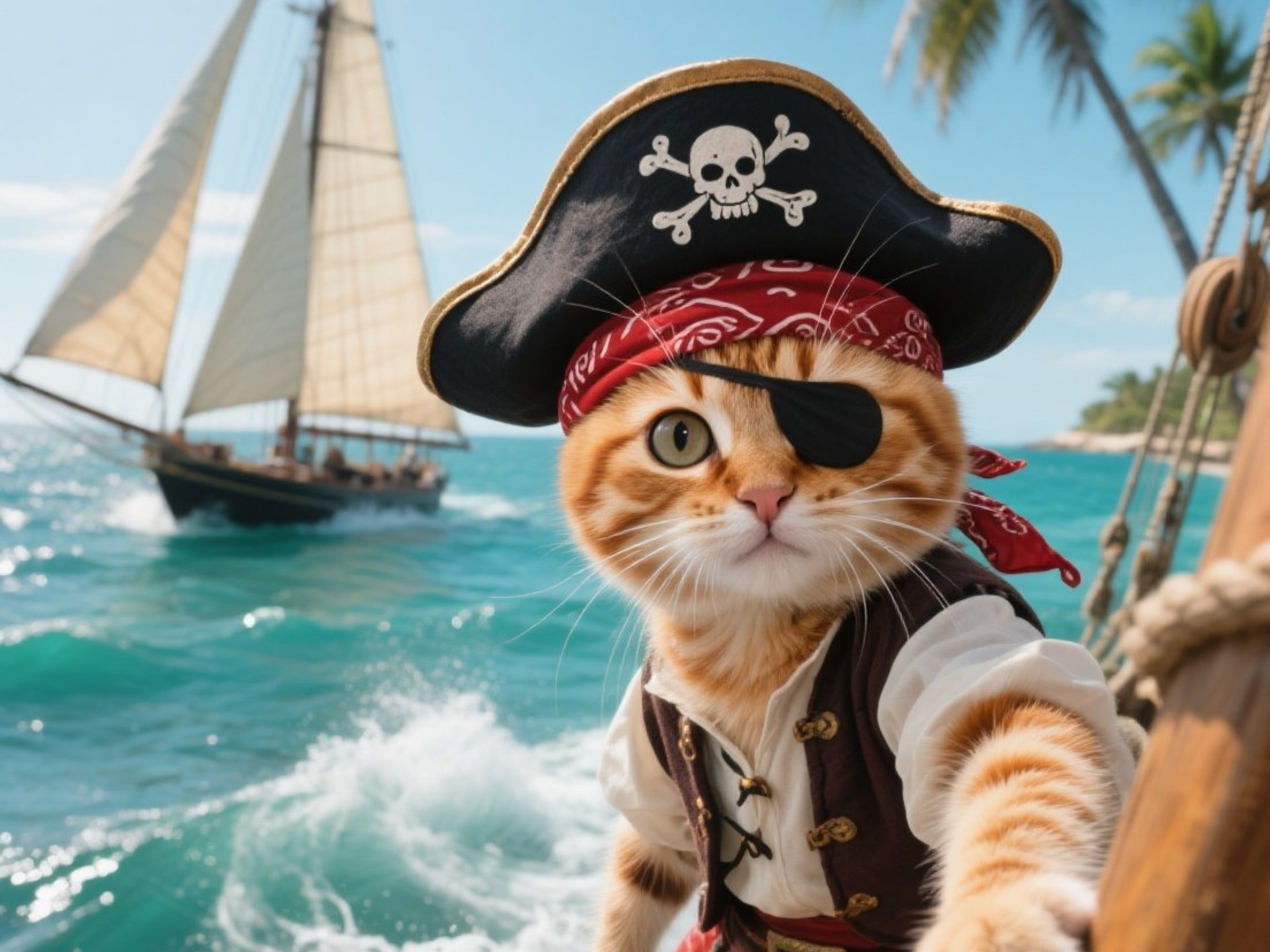 aigc 猫和远方 海盗猫