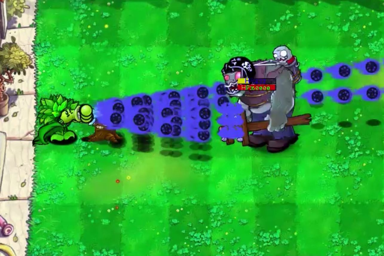 【植物大战僵尸杂交版】五个狂野机枪射手叠种vs10倍血量的僵尸