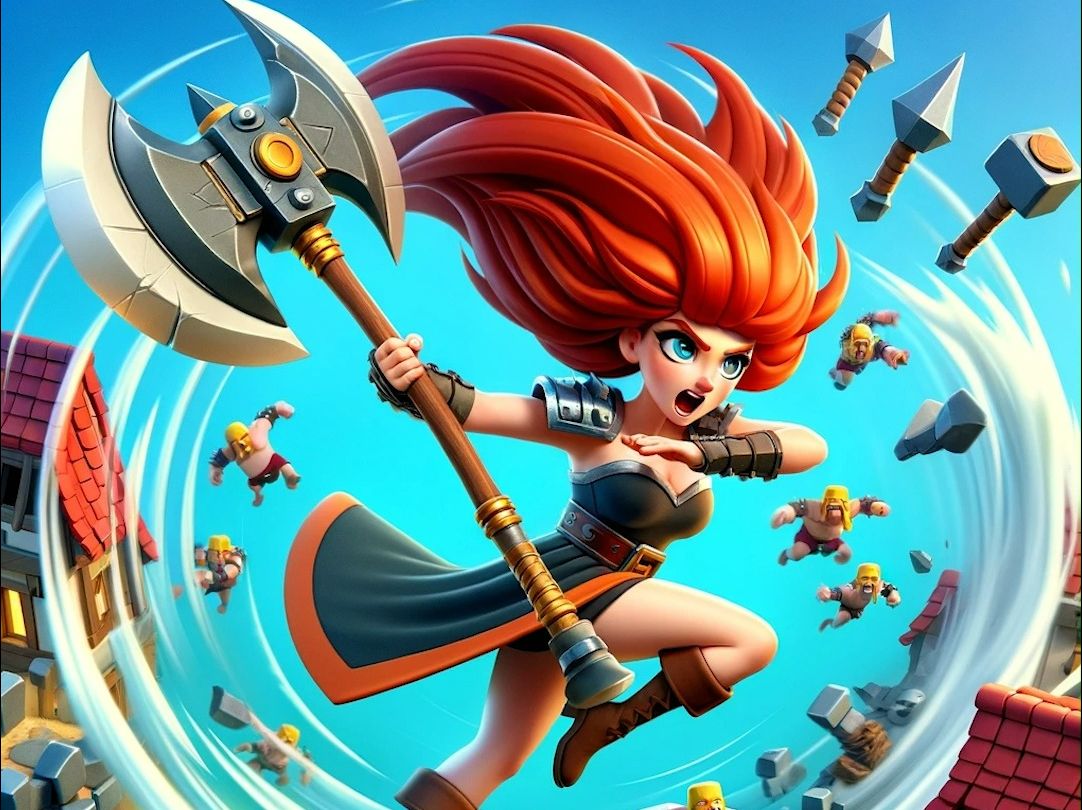 让gpt画一个女武神,但是不断升级?【部落冲突】