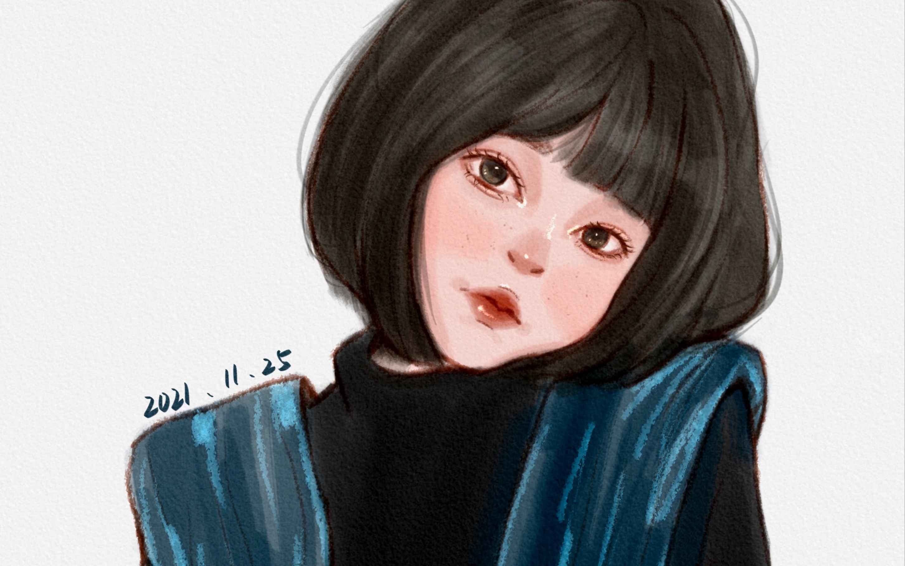 【procreate绘画】今天头发上色这块算是整明白了