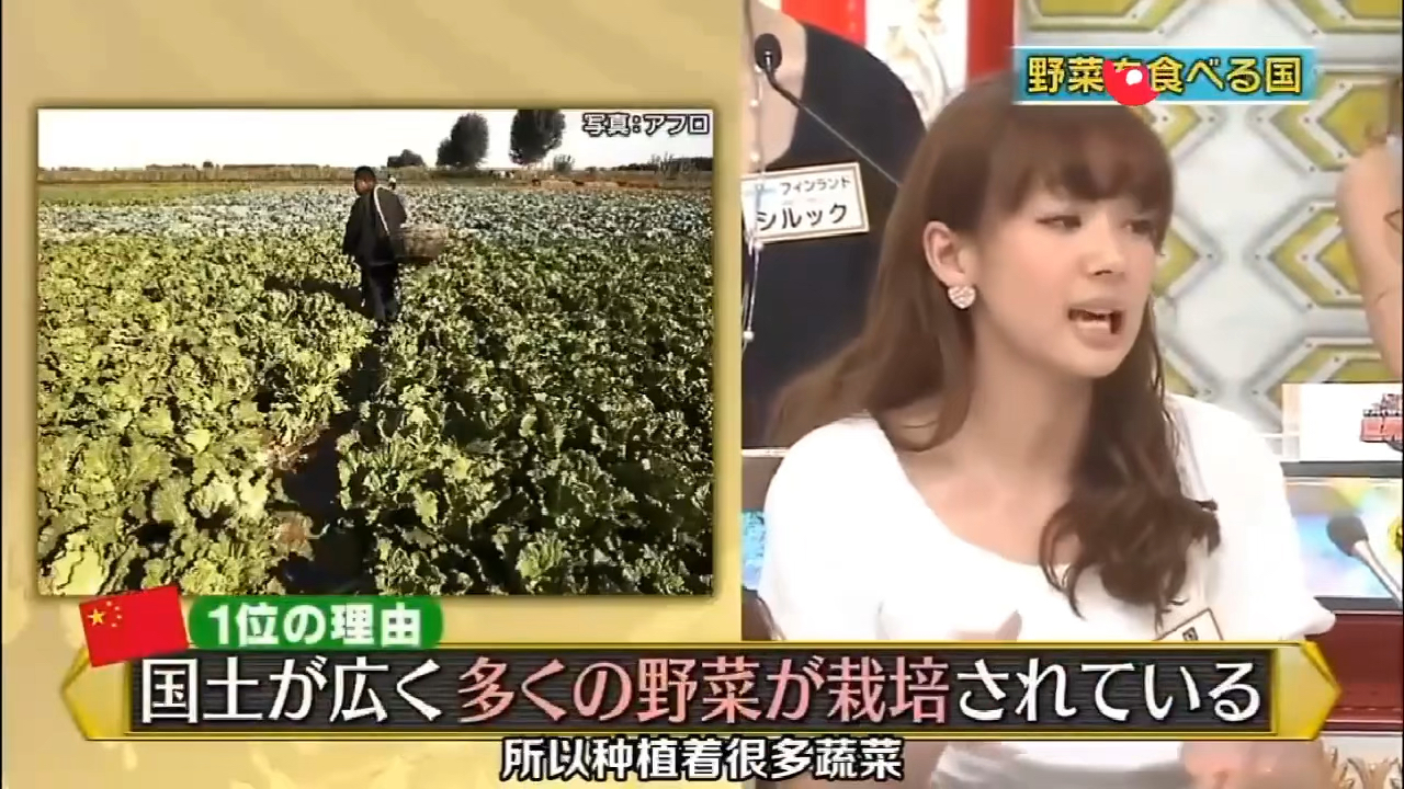 日本综艺:世界上吃蔬菜最多的国家是中国,是日本人的三倍!
