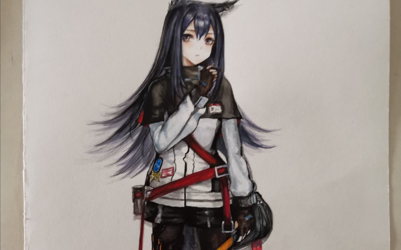 手绘马克笔彩铅水彩明日方舟德克萨斯原图临摹