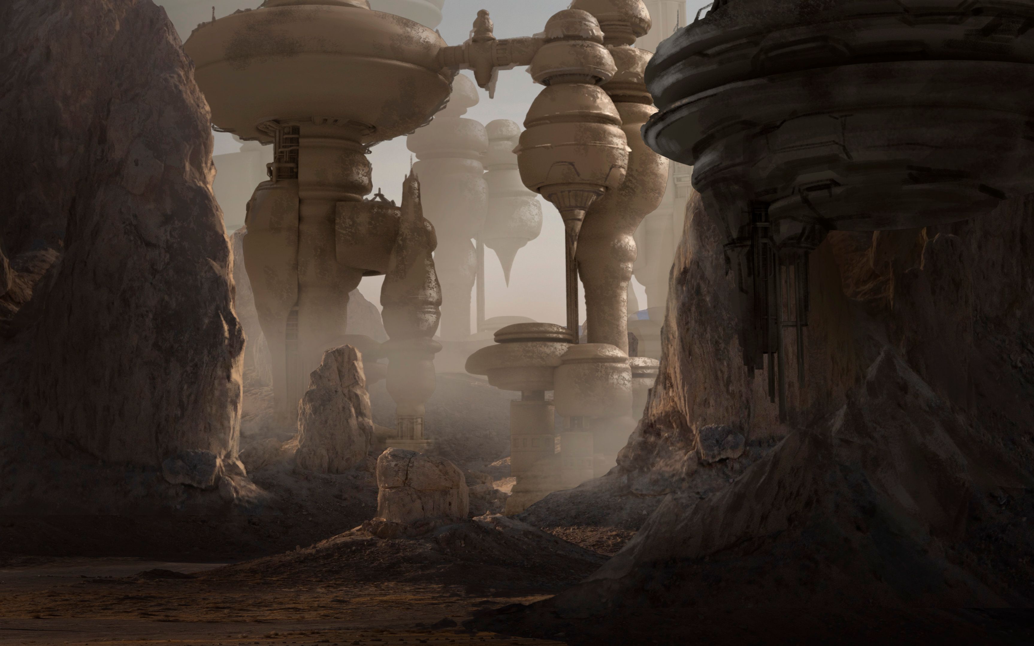 【zbrush游戏建模】神秘异星大场景模型雕刻,次时代场景教学_哔哩哔哩