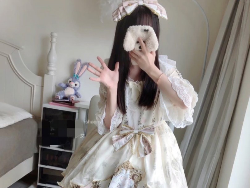 cuteli占星猫可爱兔露脸103bu白桃洛丽塔